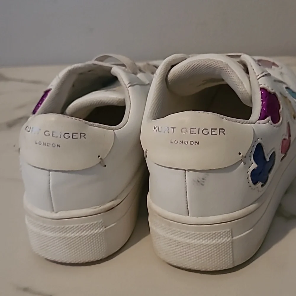 Kurt Geiger London Girls 4 Mini Laney Butterfly Sneakers Leather Slip-on Casual